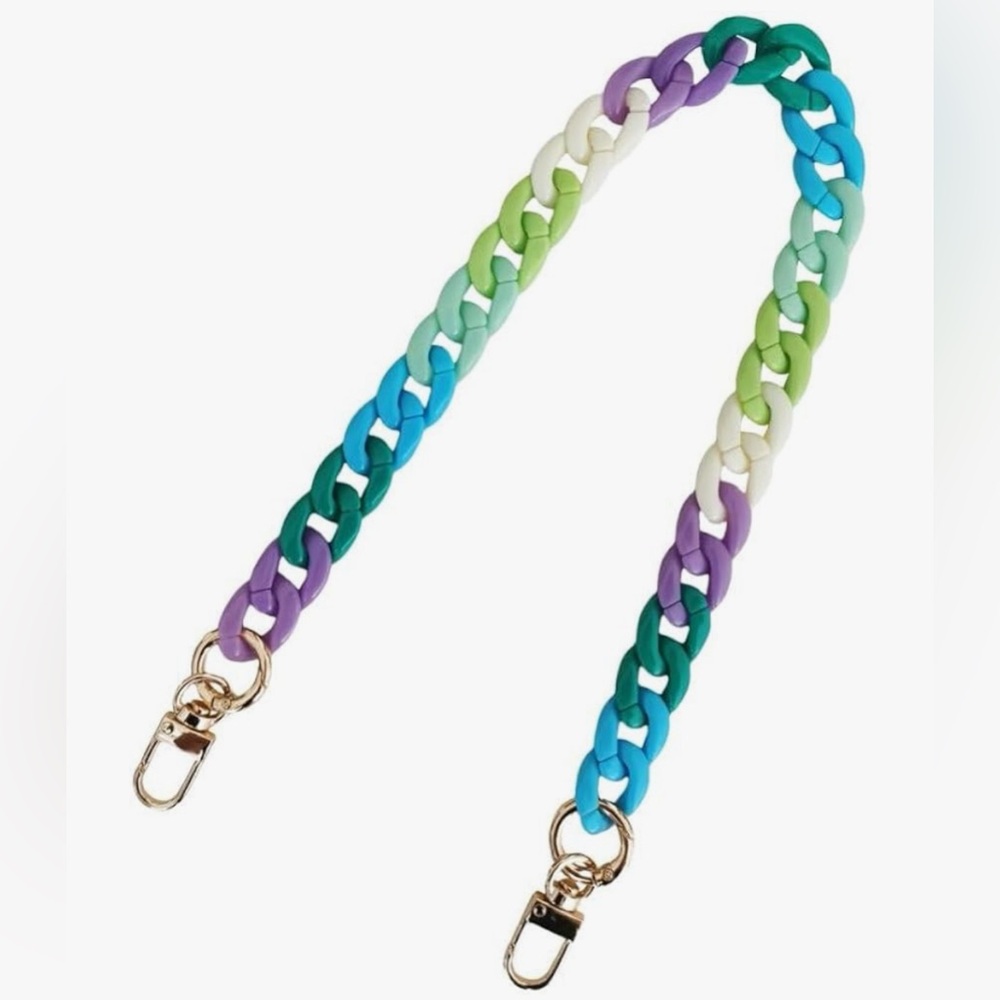 Gold Hardware & Multicolor Acrylic Links Purse Chain Replacement